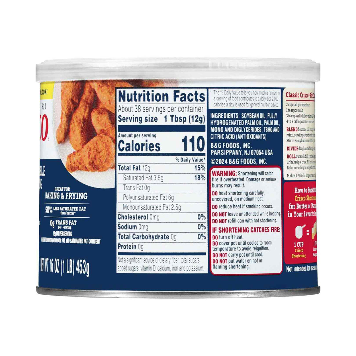 Crisco All-Vegetable Shortenings Gluten Free – 453g