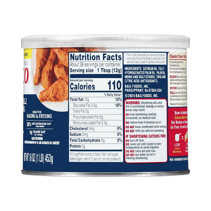 Crisco All-Vegetable Shortenings Gluten Free – 453g