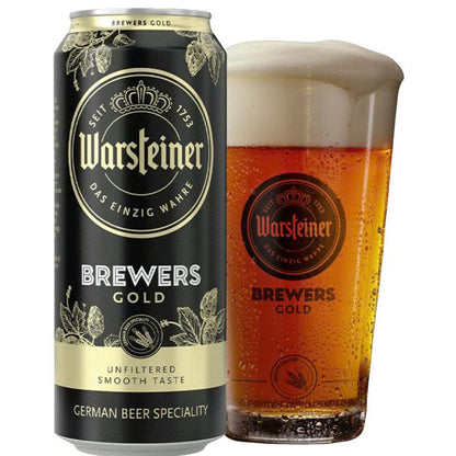 Warsteiner Brewers Gold Unfiltered beer 5.2% ABV 500ml