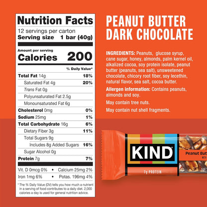 Kind Nut Bar – Peanut Butter Dark Chocolate – 40g