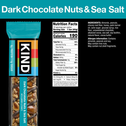 Kind Nut Bar – Dark Chocolate Nut & Sea Salt – 40g
