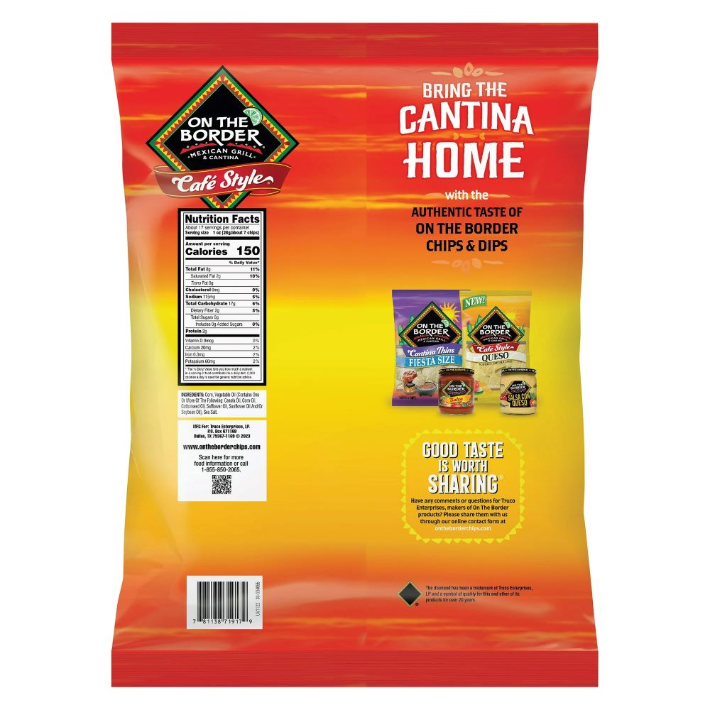 On the Border Café Style Tortilla Chips 425g(16.5oz)