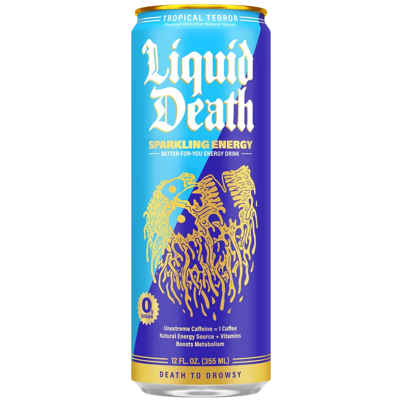 Liquid Death Spkl Energy Tropical Terror Zero Sugar 355ml