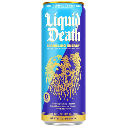 Liquid Death Spkl Energy Tropical Terror Zero Sugar 355ml