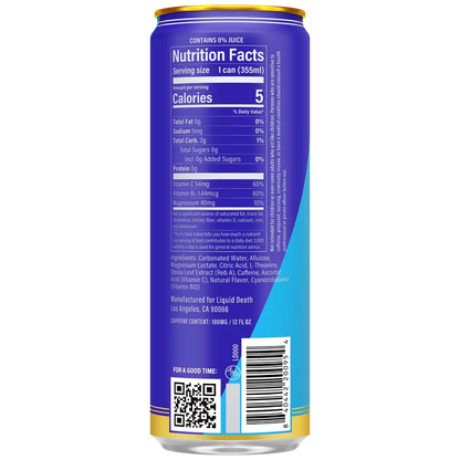 Liquid Death Spkl Energy Tropical Terror Zero Sugar 355ml