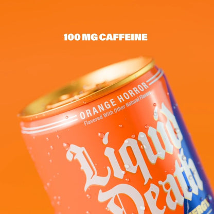 Liquid Death Sparkling Energy Orange Horror Zero Sugar 355ml