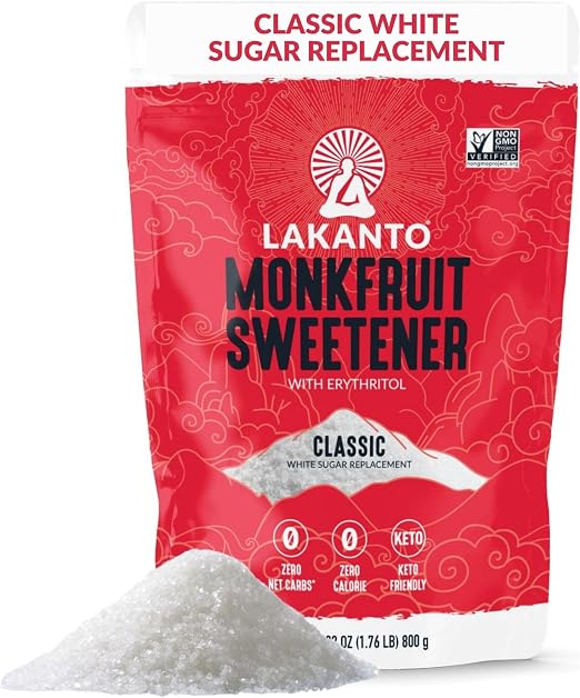 Lakanto Classic Monk Fruit Sweetener with Erythrital, white sugar 1.76lbs