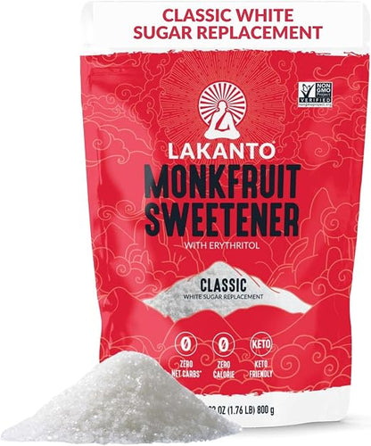 Lakanto Classic Monk Fruit Sweetener with Erythrital, white sugar 1.76lbs