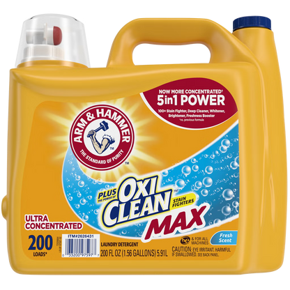 Arm & Hammer Ultra Concentrated HE Detergent+Oxi Clean 200Load 5.91L