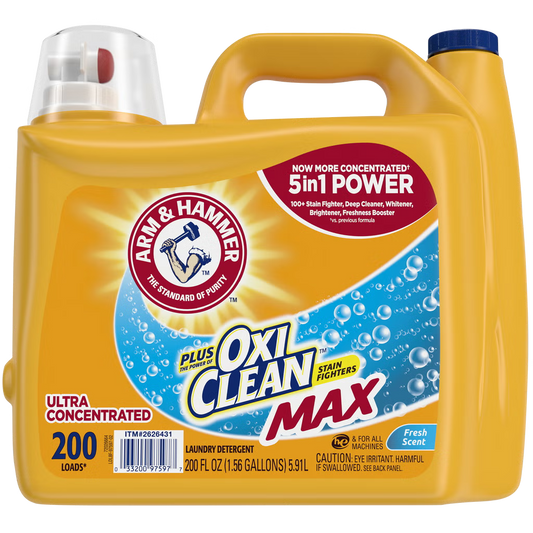 Arm & Hammer Ultra Concentrated HE Detergent+Oxi Clean 200Load 5.91L