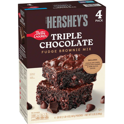 Betty Crocker HERSHEY'S Triple Chocolate Fudge Brownie Mix 567g(20oz) X 4pouches