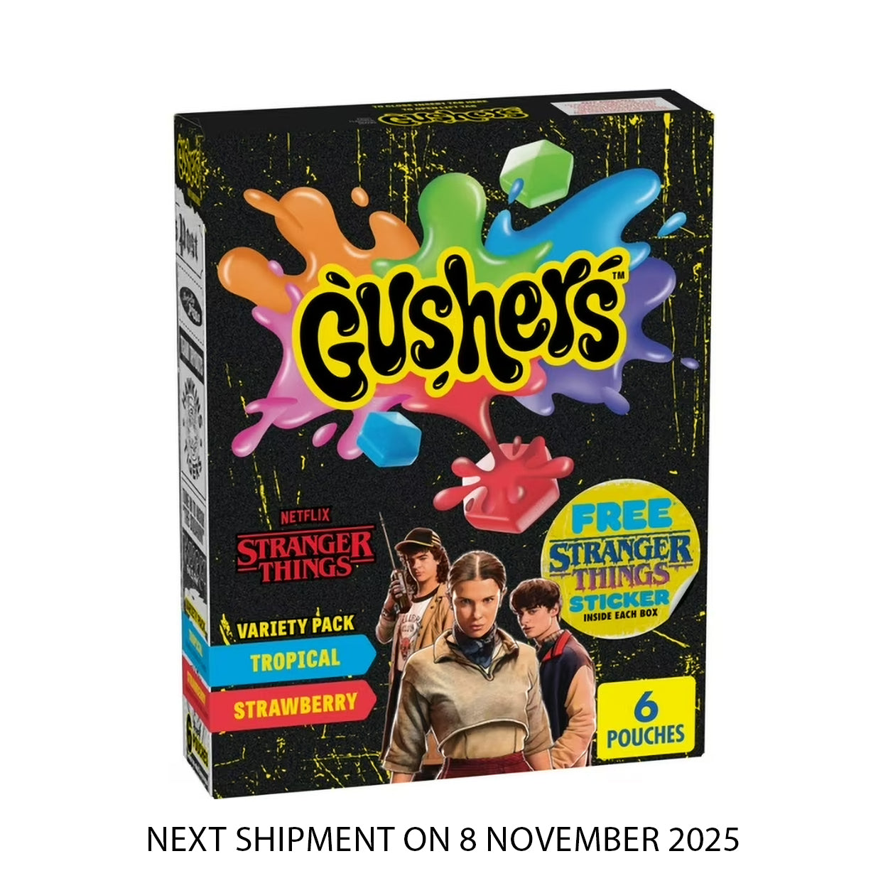 Betty Crocker Stranger Things Fruit Gushers Variety Pack Fruit Flavored Snacks – 22.6 g 6 pouches