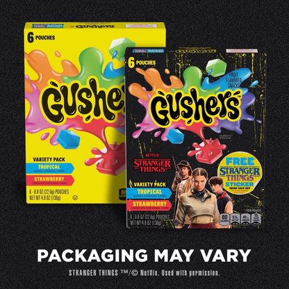 Betty Crocker Stranger Things Fruit Gushers Variety Pack Fruit Flavored Snacks – 22.6 g 6 pouches
