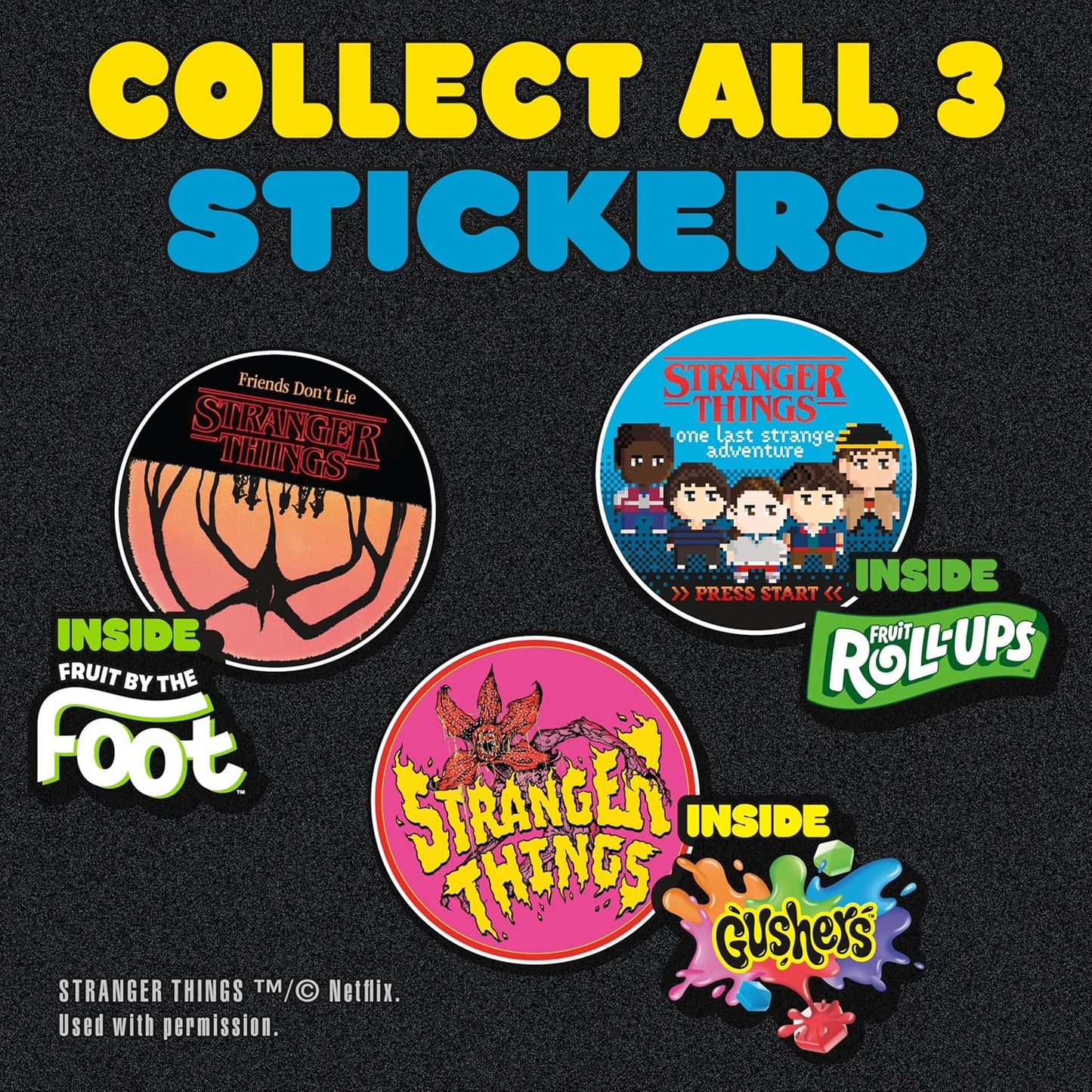 Betty Crocker Stranger Things Fruit Gushers Variety Pack Fruit Flavored Snacks – 22.6 g 6 pouches