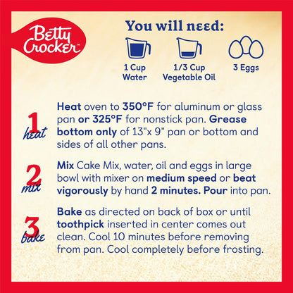 Betty Crocker Cake Mix-Super Moist-Vanilla 375g(13.25oz)
