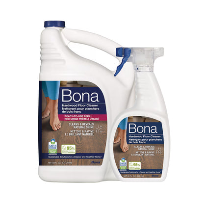 Bona Hardwood Floor Cleaner Concentrated – 947 mL + 3.79 L refill