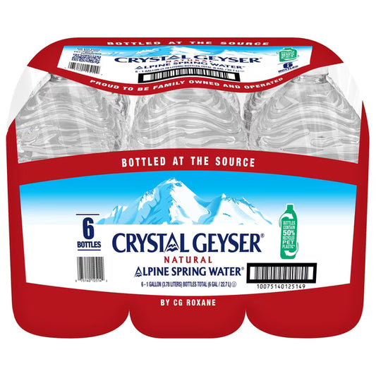 Crystal Geyser Alpine Spring Water 3.78L (1Gal ) x 6btl