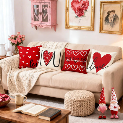 Love Hearts Pillow Cover