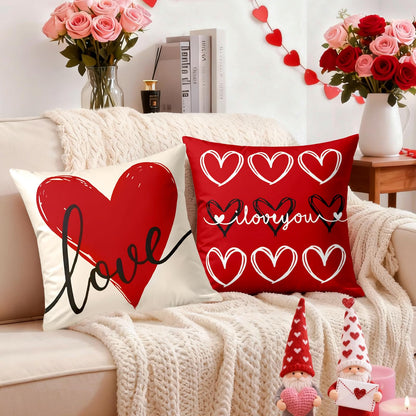 Love Hearts Pillow Cover