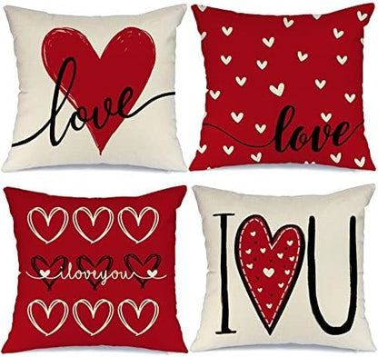 Love Hearts Pillow Cover