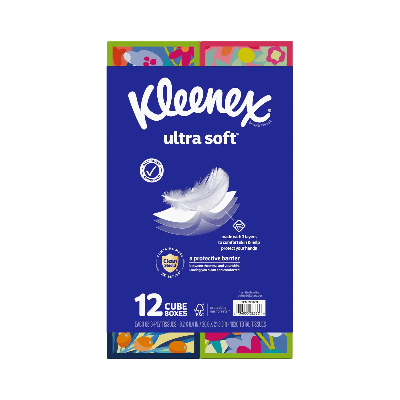 Kleenex Ultra Soft Facial Tissue 3-Ply – 85s 12ct