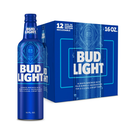 Bud Light American Lager Beer, Aluminum Bottle – 473 mL, 12 ct
