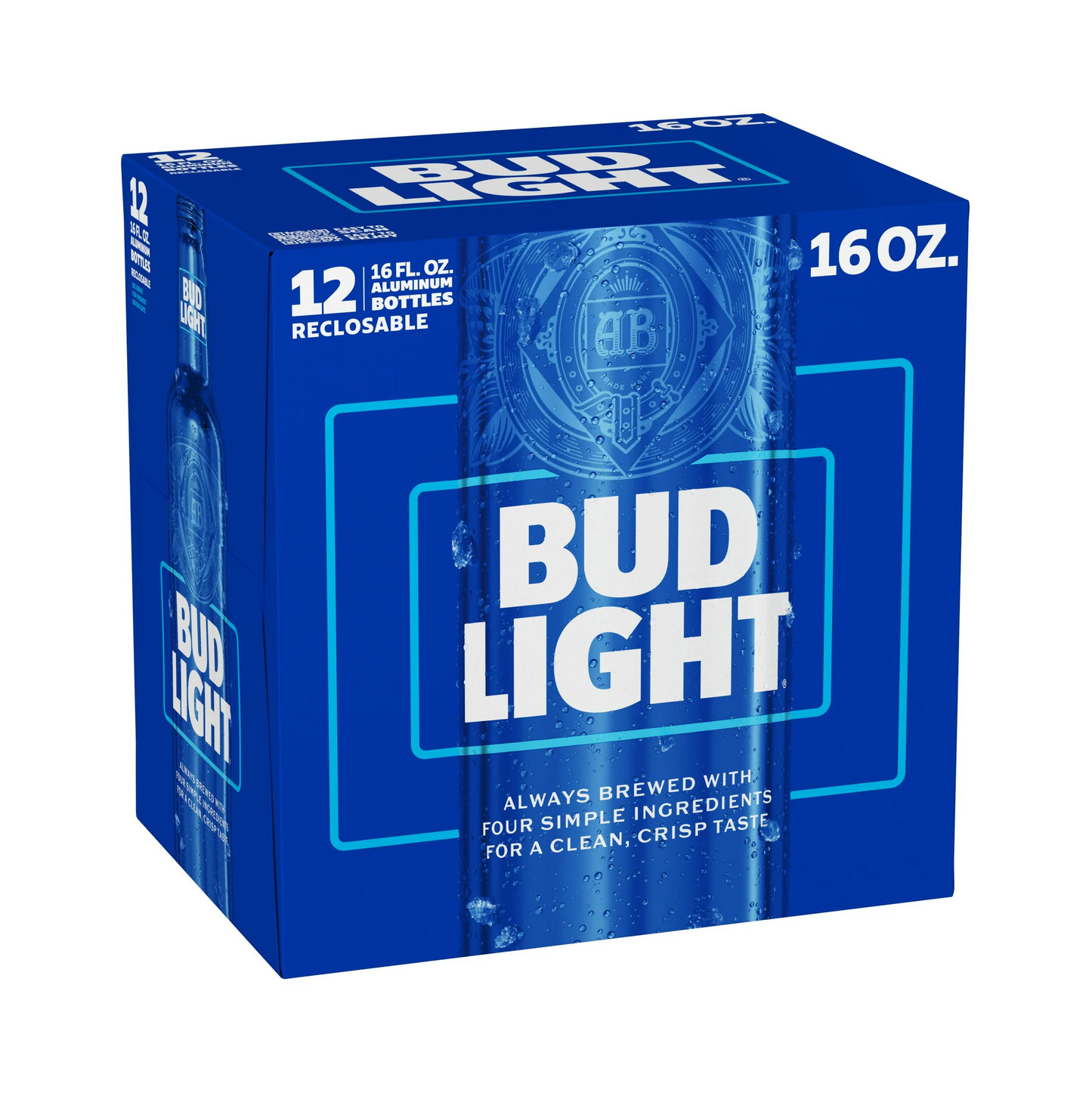 Bud Light American Lager Beer, Aluminum Bottle – 473 mL, 12 ct