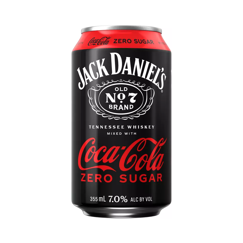 Jack Daniel's Tennessee Whiskey & Coca Cola Zero Cocktail – 355 mL