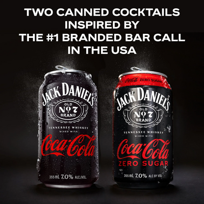 Jack Daniel's Tennessee Whiskey & Coca Cola Zero Cocktail – 355 mL