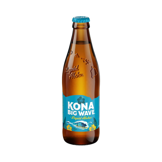 Kona Big Wave beer bottle on a white background
