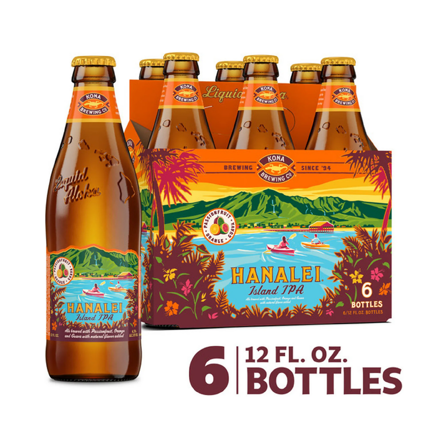 Kona Hanalei Island IPA Beer – 355 mL, 6 ct