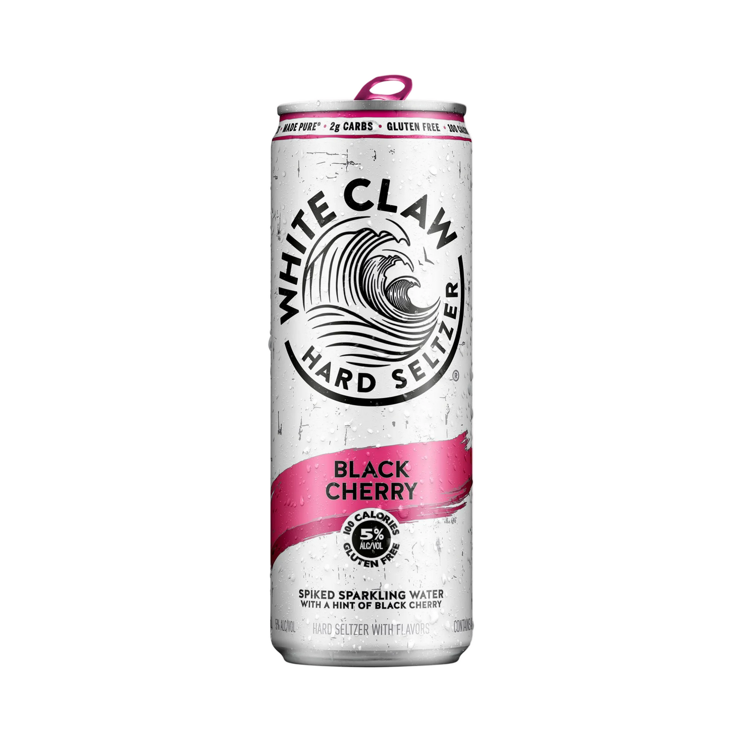 White Claw Hard Seltzer Black Cherry can on a white background