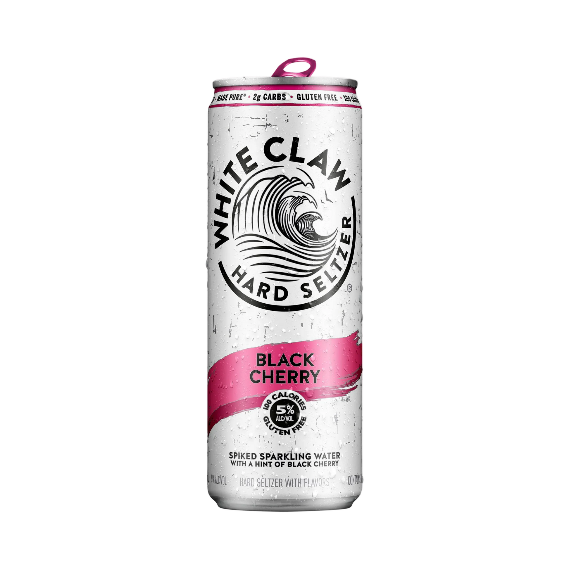 White Claw Hard Seltzer Black Cherry can on a white background