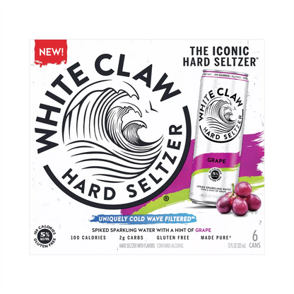White Claw Hard Seltzer Grape – 355 mL, 6 ct