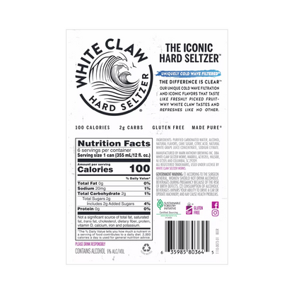 White Claw Hard Seltzer Grape – 355 mL, 6 ct