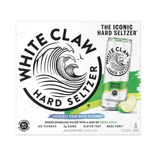 White Claw Hard Seltzer Green Apple – 355 mL, 6 ct