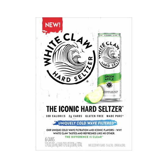 White Claw Hard Seltzer Green Apple – 355 mL, 6 ct