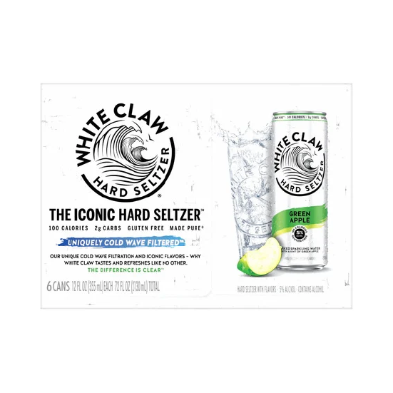 White Claw Hard Seltzer Green Apple – 355 mL, 6 ct