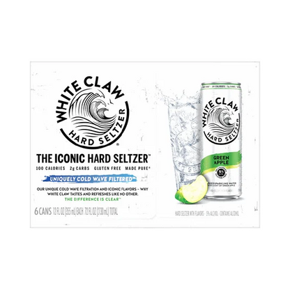White Claw Hard Seltzer Green Apple – 355 mL, 6 ct