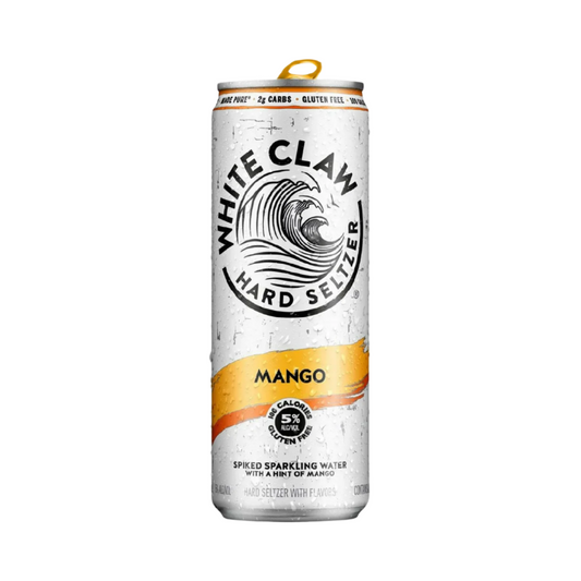 White Claw Hard Seltzer Mango can on a white background