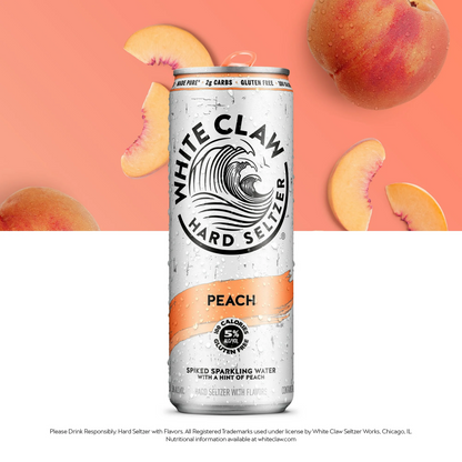 White Claw Hard Seltzer Peach – 355 mL