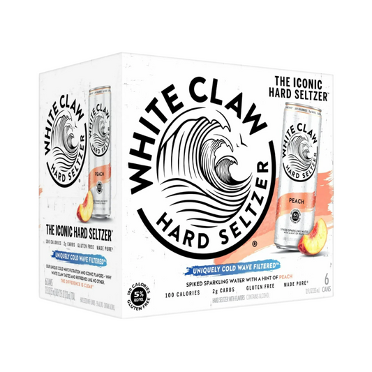 White Claw Hard Seltzer Peach – 355 mL, 6 ct