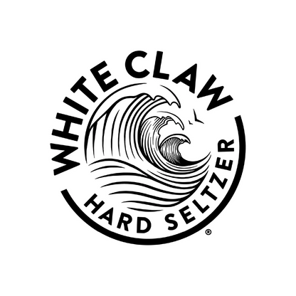 White Claw Hard Seltzer logo with wave design on a white background