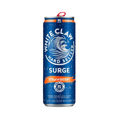 White Claw Hard Seltzer Surge Strawberry can on a white background