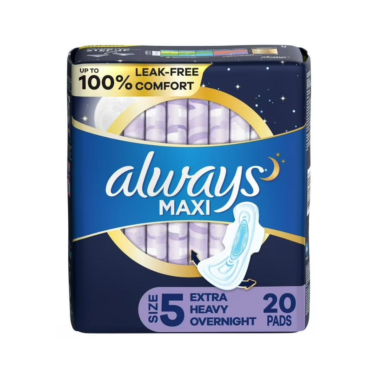 Always Maxi Overnight With Wings – 20 pads – Size 5