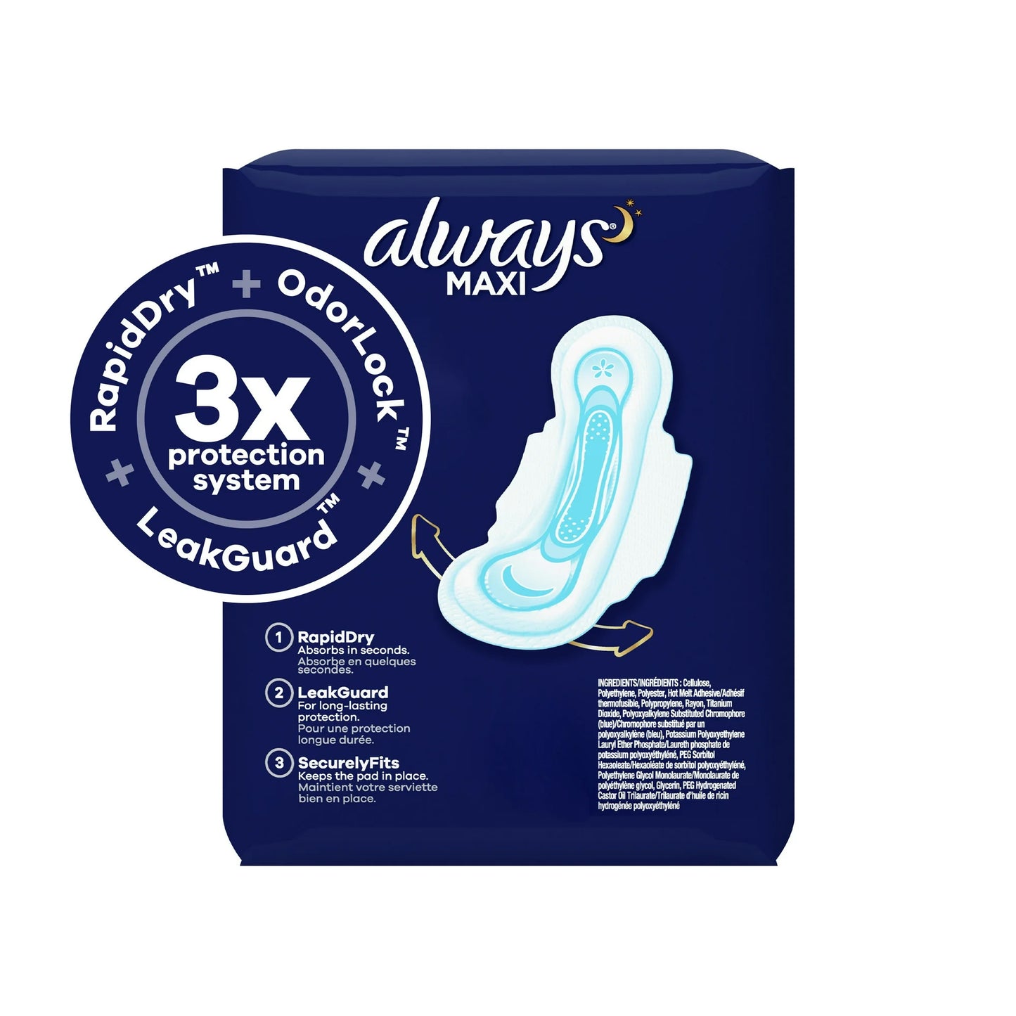 Always Maxi Overnight With Wings – 20 pads – Size 5