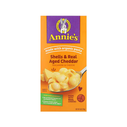 Annie's Organic Shells & Real Aged Cheddar – 170 g 6 oz