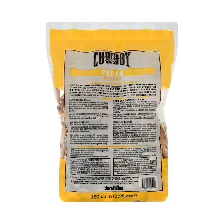 Cowboy 100% Natural Pecan Wood Chips - 180 cu.in