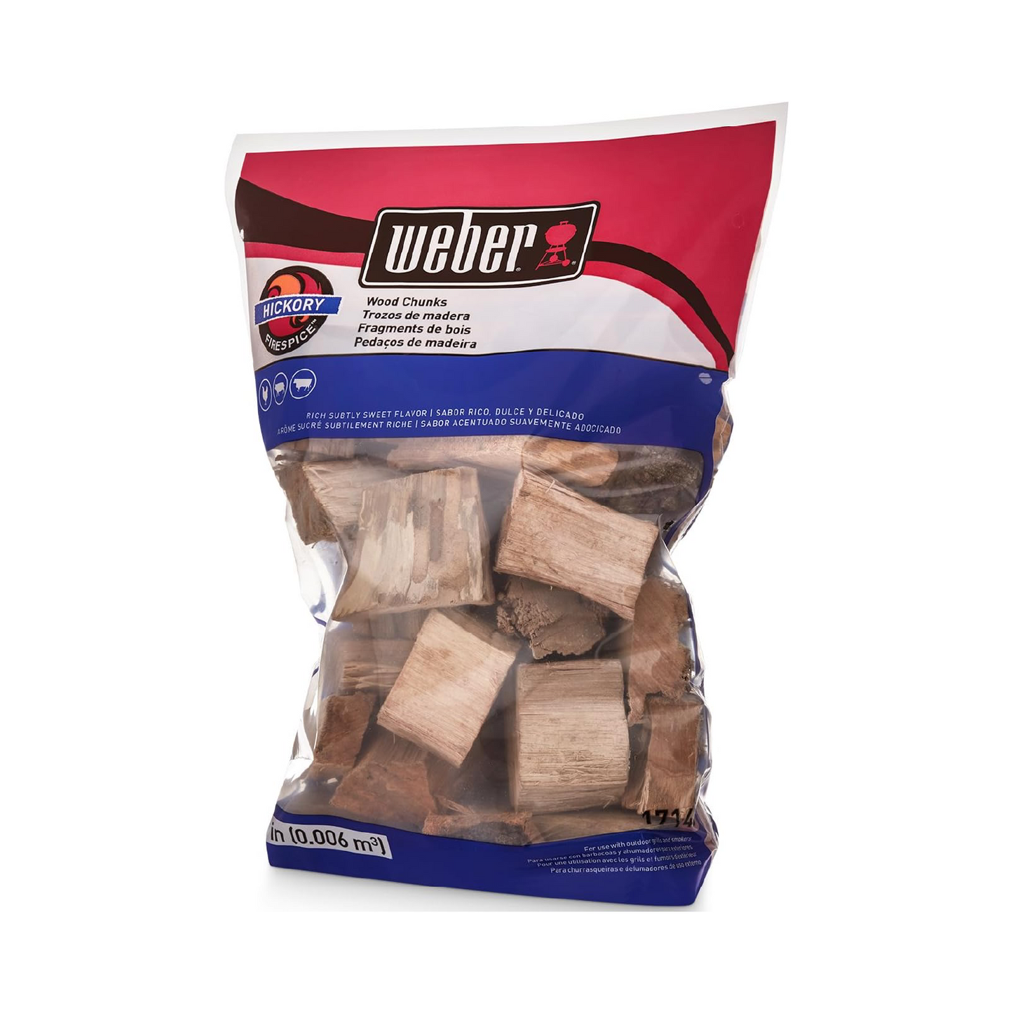 Weber Hickory Wood Chunks - 350 cu.in