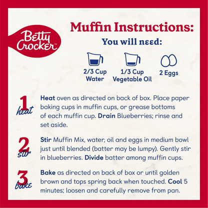 Betty Crocker Wild Blueberry Muffin and Quick Bread Mix – 479 g